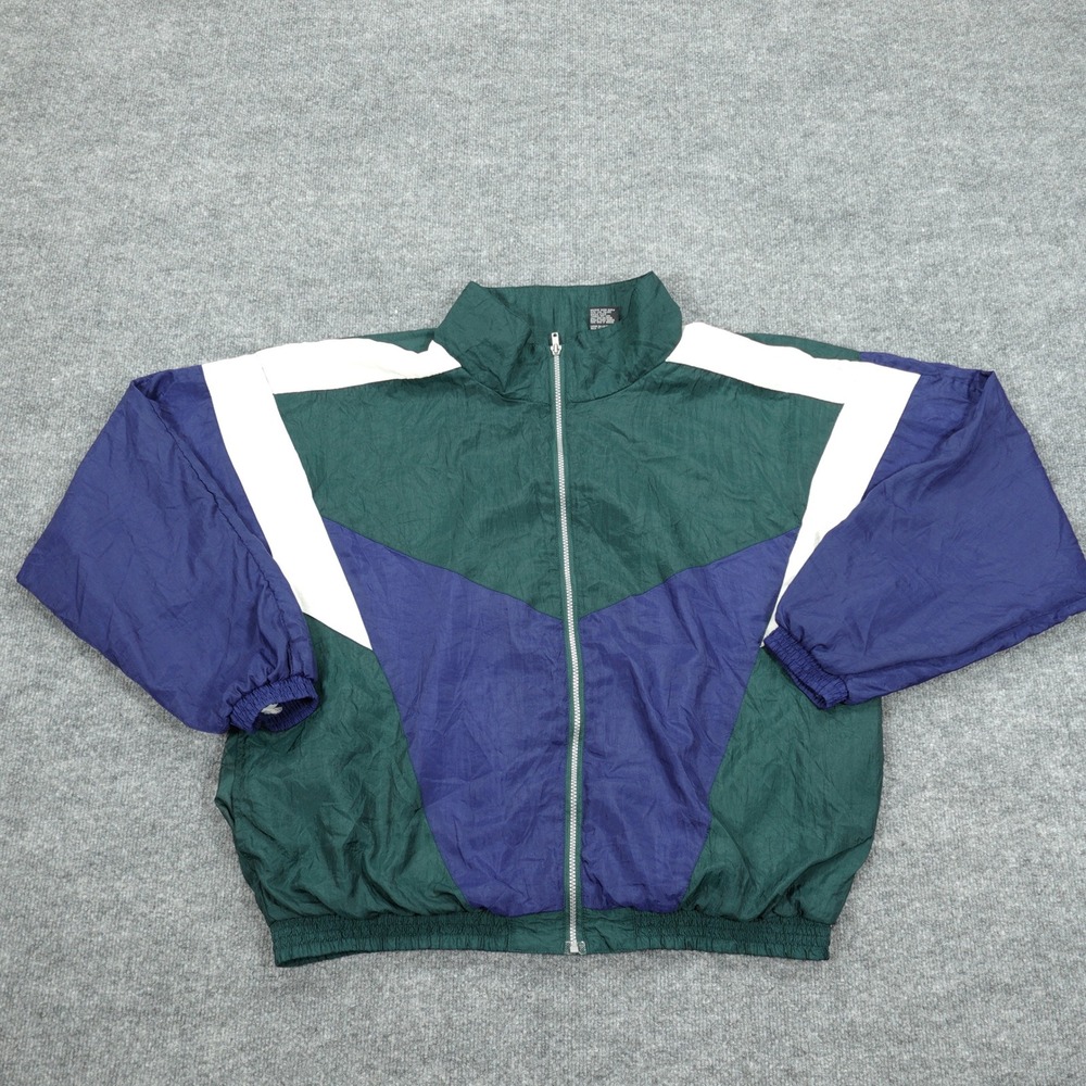Vintage MacGregor Jacket Mens XL Green Blue Colorblock Nylon Windbreaker 90s